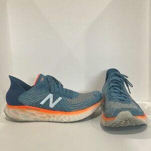 New Balance fresh foam 1080v10 Men size 10D running shoes Blue/Orange.